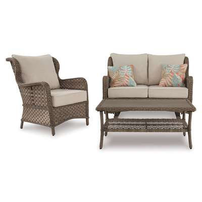 Clear Ridge Outdoor Nuvella Glider Loveseat & Coffee Table Set