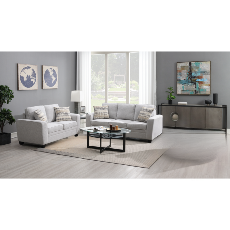 Confa Grey Living Room Set ( Sofa + Loveseat)