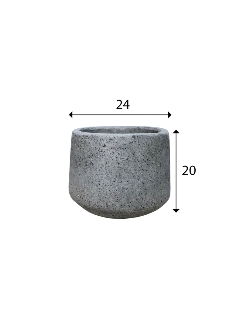 Coal Grey Terrazzo Indoor/Outdoor Plant Pot By Roots24W24D20H.