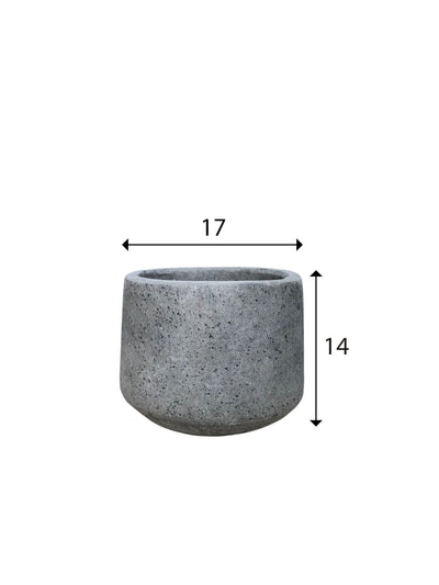 Coal Grey Terrazzo Indoor/Outdoor Plant Pot By Roots17W17D14H.