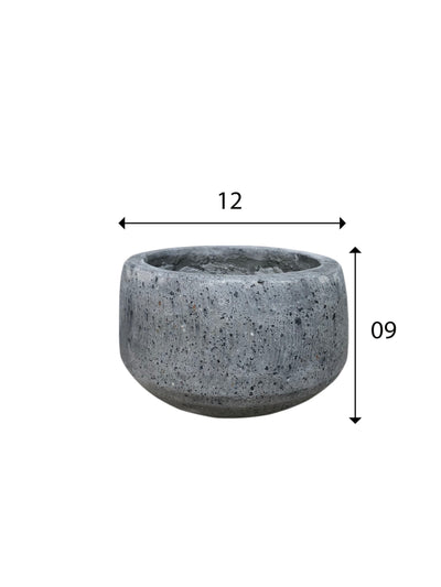 Coal Grey Terrazzo Indoor/Outdoor Plant Pot By Roots12W12D9H.