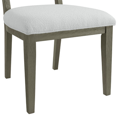 Versailles Contemporary Round Back Dining Chair With Boucle White in Grey (2 Per Carton)