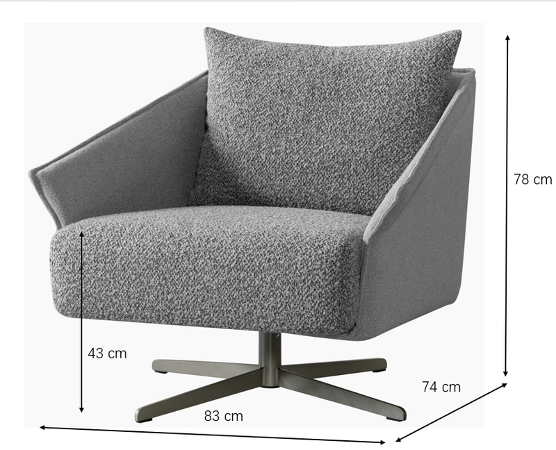 Ahad Grey Boucle Chair