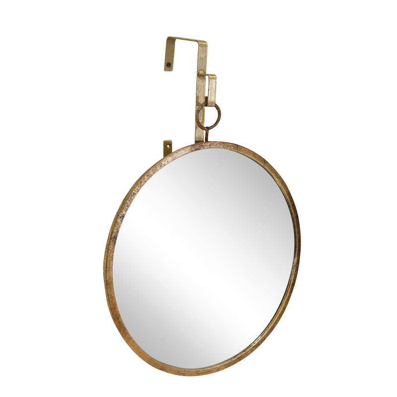 Metal & Glass Wall Mirror, Gold