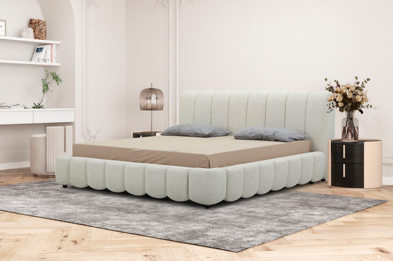 Cloud Grey King Bed