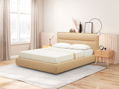 Ivory Beige King Bed