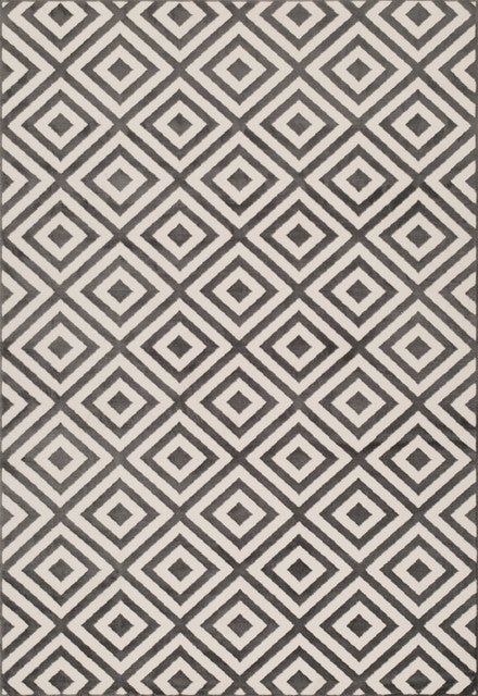 Diamond black and white Rug