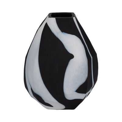 Glass, 10 Abstract Contemporary Vase, Black