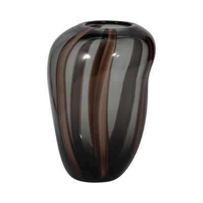 11 Bayle Medium Brown Striped Glass Vase