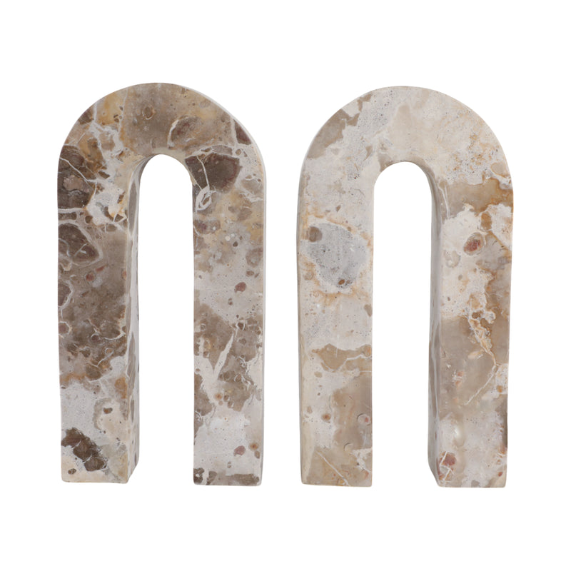 S/2 12 Pompano Beige Marble Arches