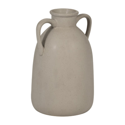 Cer, 10H Eared Vase, Gray