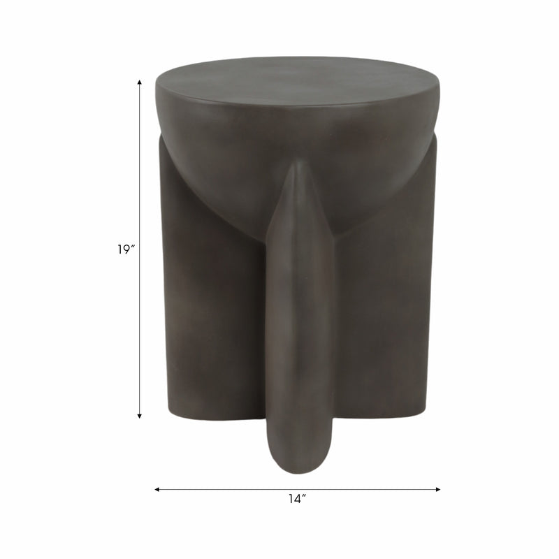 Concrete, 19 Contemporary Accent Table, Dark Grey