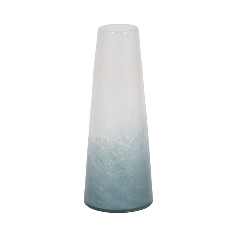 11 Light Blue Waters Vase, Blue/white