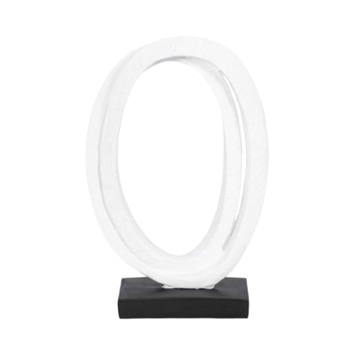 11 Oval Loops Sculpture Volcano Texture, White/bl