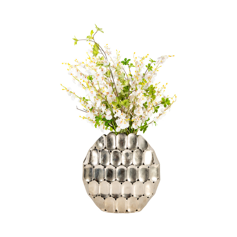 METAL, 17 OVAL VASE, SILVER