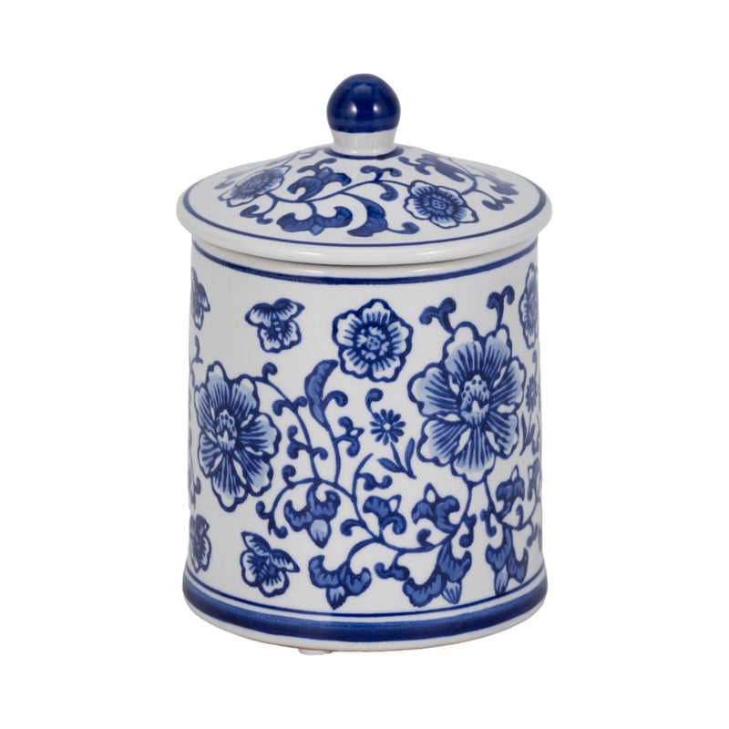 Cer, 6 8oz Chinoiserie Scntd Candle W/lid,wht/blu