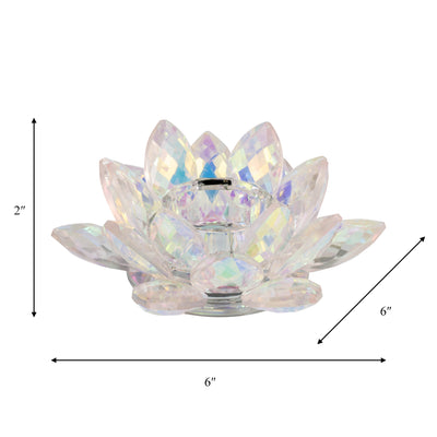 BLUSH CRYSTAL LOTUS VOTIVE HOLDER 6