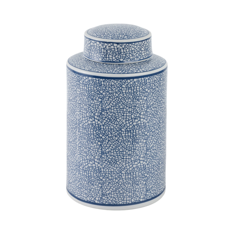 Ceramic 12 Jar, Crackle Blue