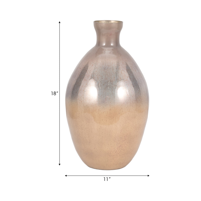 GLASS, 18 BULBOUS VASE, CHAMPAGNE