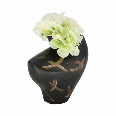 9 Ponce Tribal Black & Gold Vase