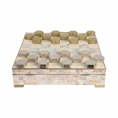 15x15 Bailee Mother Of Pearl Checker Box Set