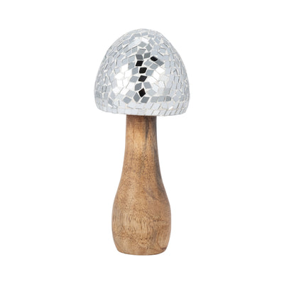 WOOD, 8 MOSAIC MUSHROOM, SILVER