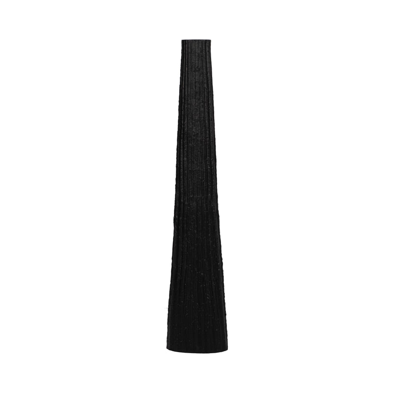 METAL, 48 RIBBED FLOOR VASE, BLACK