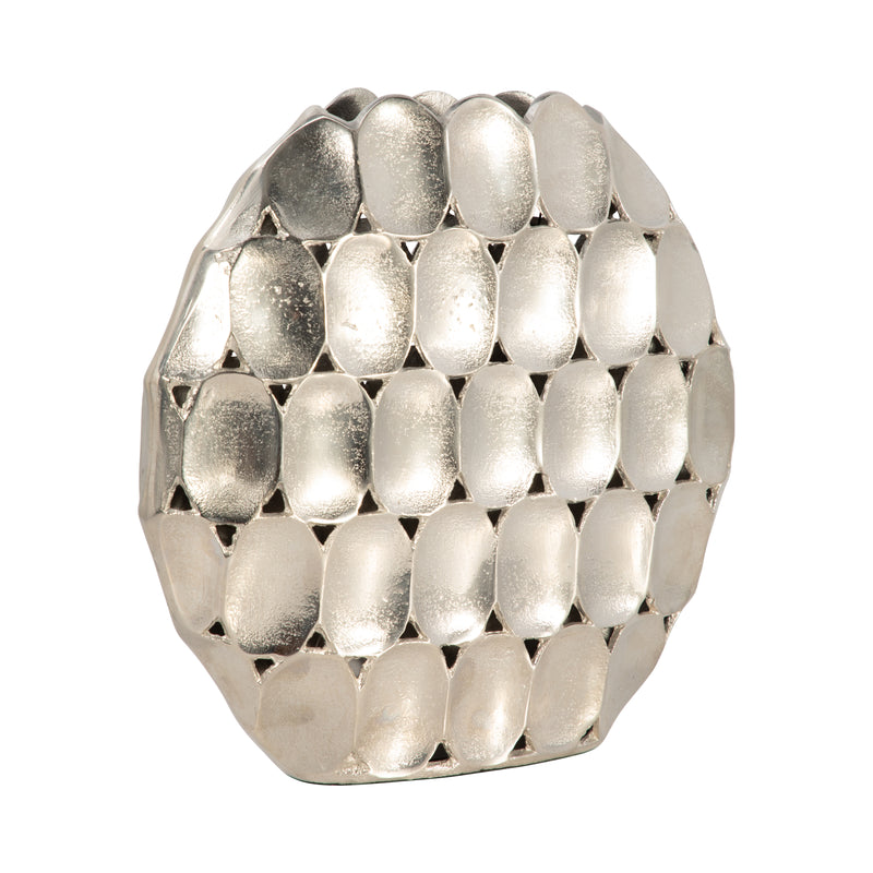 METAL, 13 OVAL VASE, SILVER