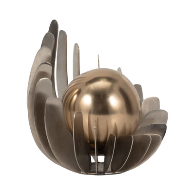 12 Ares Metal Sphere Large Statuary, Gold