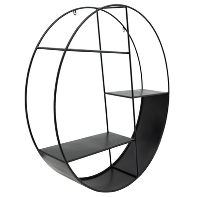 METAL, 32 4-LAYERED ROUND SHELF, BLACK