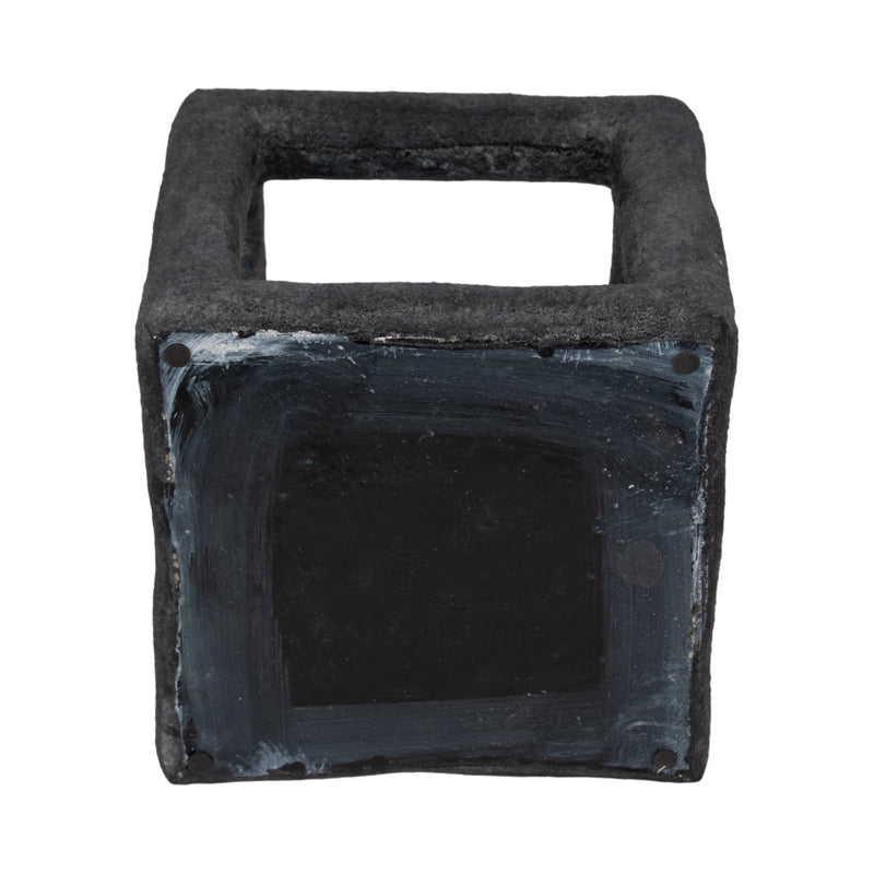 10 Textured Open Square Object, Black