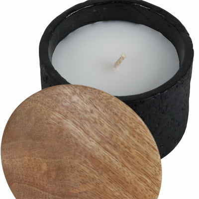 4 7 Oz Balsam & Myrrh Footed Candle With Lid, Blk