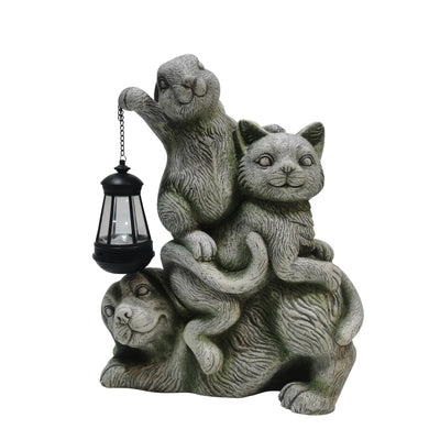 17 Dog, Cat And Bunny Holding A Solar Lantern, Gr