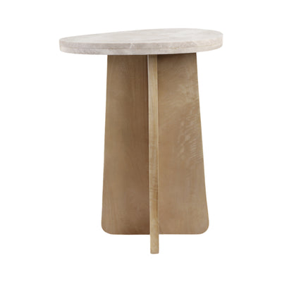 24 Corvus Marble And Wood Accent Table