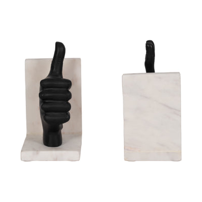 S/2 HAND SIGN BOOKENDS, BLACK