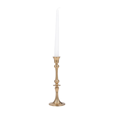 METAL, 9 TRADITIONAL TAPER CANDLEHOLDER, GOLD