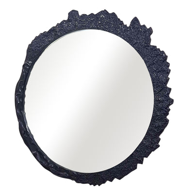 35 Eron Metal Wall Mirror, Black