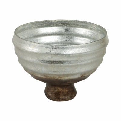 9 Glass Pedestal Bowl Ombre Finish, Multi