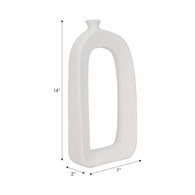 14 Open Cut-out Rough Vase, White