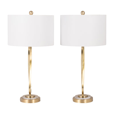 Metal, S/2 28 Infinity Table Lamps, Gold