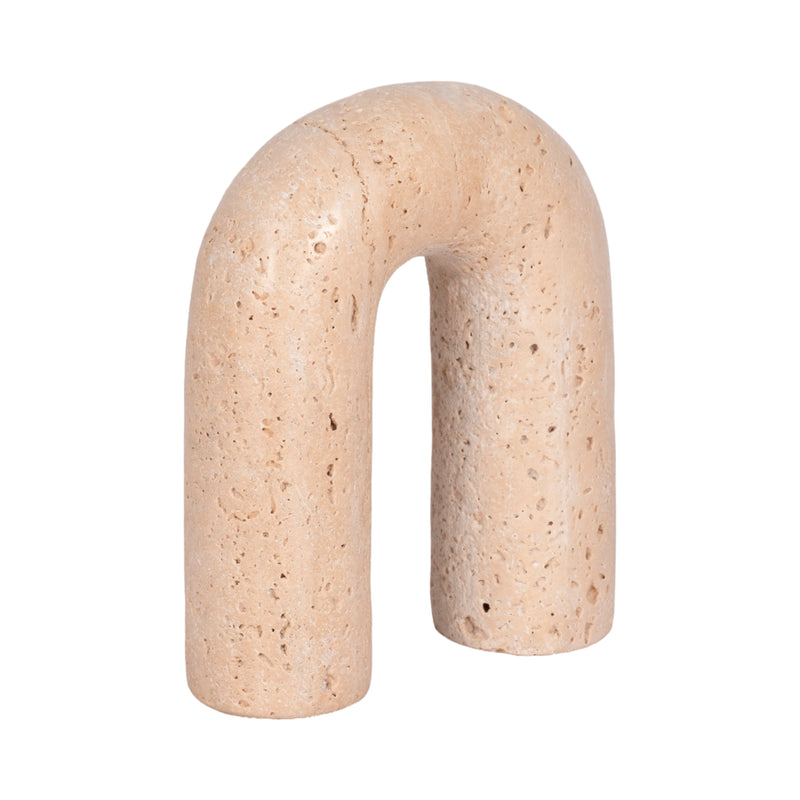 6 Rounded Travertine Arch Object, Tan