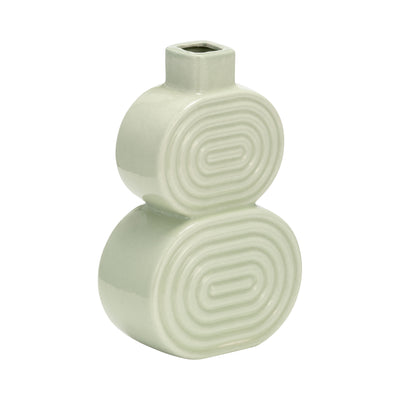 CER, 10 STACKED CIRCLES VASE, CUCUMBER