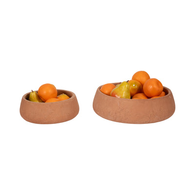 S/2 10/14 Terracotta Bowls, Natural