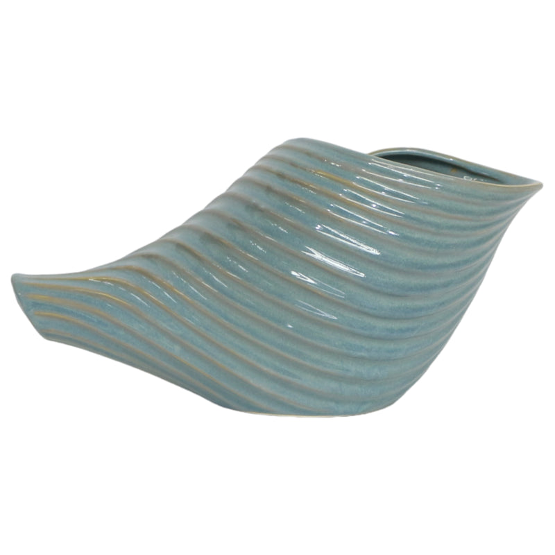 17 Seaside Blue Cer Shell Planter