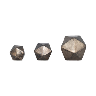 S/3 5/6/9 Akiko Geometric Wall Bubbles, Bronze