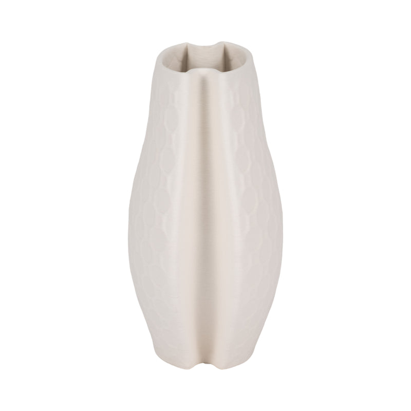 11 ELPHANTINE 3D PRINTED VASE, IVORY/BEIGE