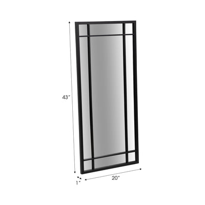 METAL, 20X43 WINDOWPANE MIRROR, BLACK