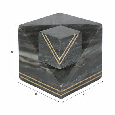 6 Waipo Gray Marble Cube