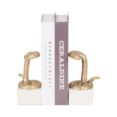 S/2 7 Snake Bookends, Gold