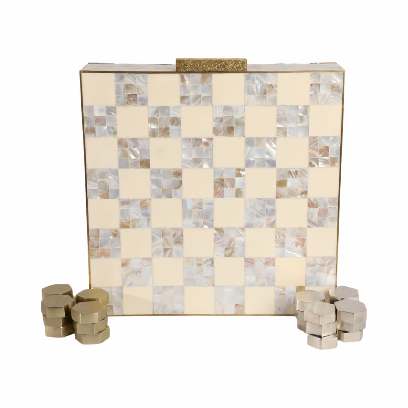 15x15 Bailee Mother Of Pearl Checker Box Set